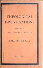 Cover of edition theologicalinves01rahn