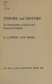 Cover of edition theoryhistoryint0000vonm_i4x6