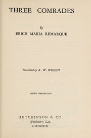 Cover of edition threecomrades0000unse