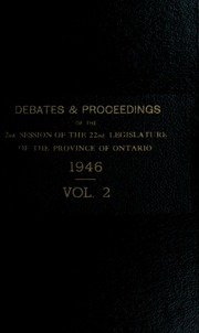 Cover of edition v2hansard1946ontauoft