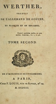Cover of edition werther02goeth