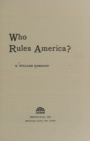 Cover of edition whorulesamerica0000unse