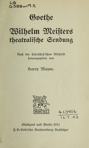 Cover of edition wilhelmmeiste00goet