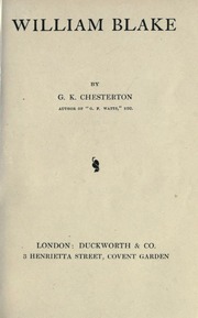 Cover of edition williamblakeches00chesuoft