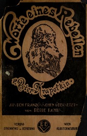 Cover of edition worteeinesrebell00krop