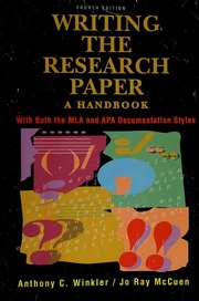 Cover of edition writingresearchp0000wink
