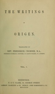 Cover of edition writingsoforigen01orig