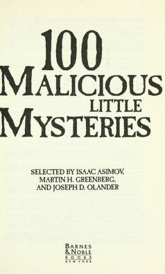 Cover of: 100 malicious little mysteries by Isaac Asimov