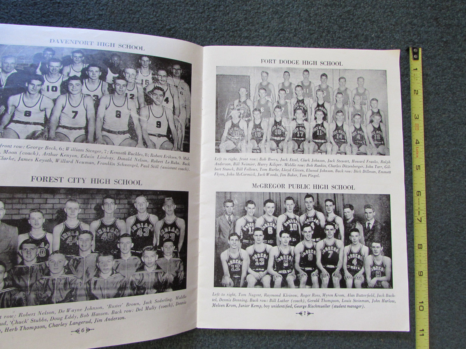 1949 IOWA STATE HIGH SCHOOL BASKETBALL TOURNAMENT Program rivtownn