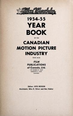 Thumbnail image of a page from Film Weekly Year Book of the Canadian Motion Picture Industry