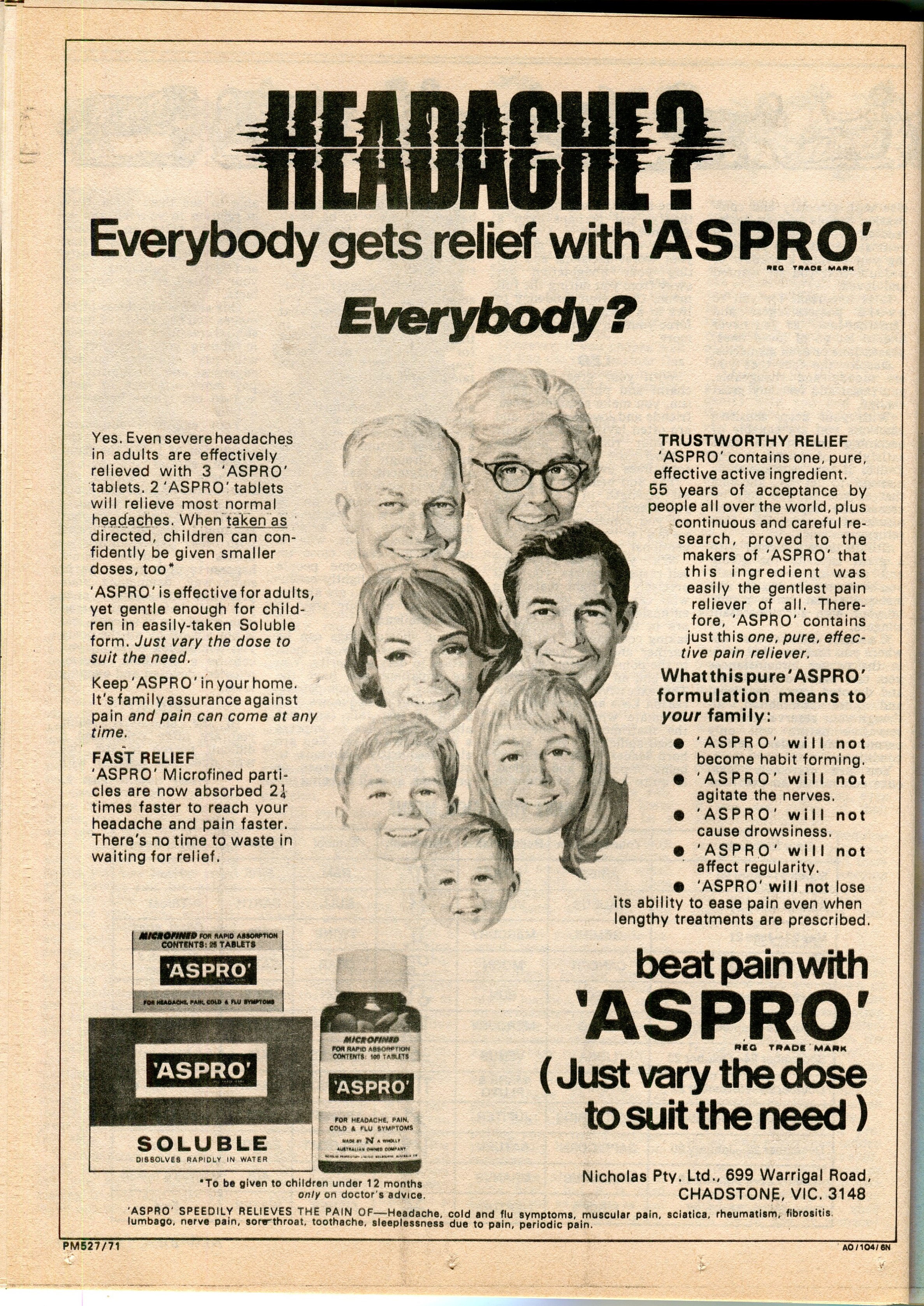 1936 Vintage Werbung Aspirin V0476 Tabletten Von Aspirin Werbung Oldtimer 