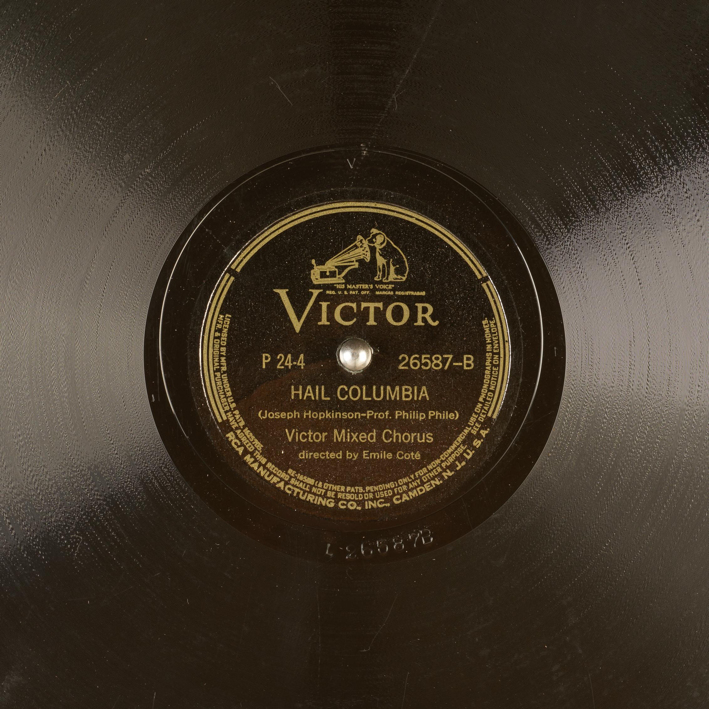 HAIL COLUMBIA : Victor Mixed Chorus : Free Download, Borrow, and 