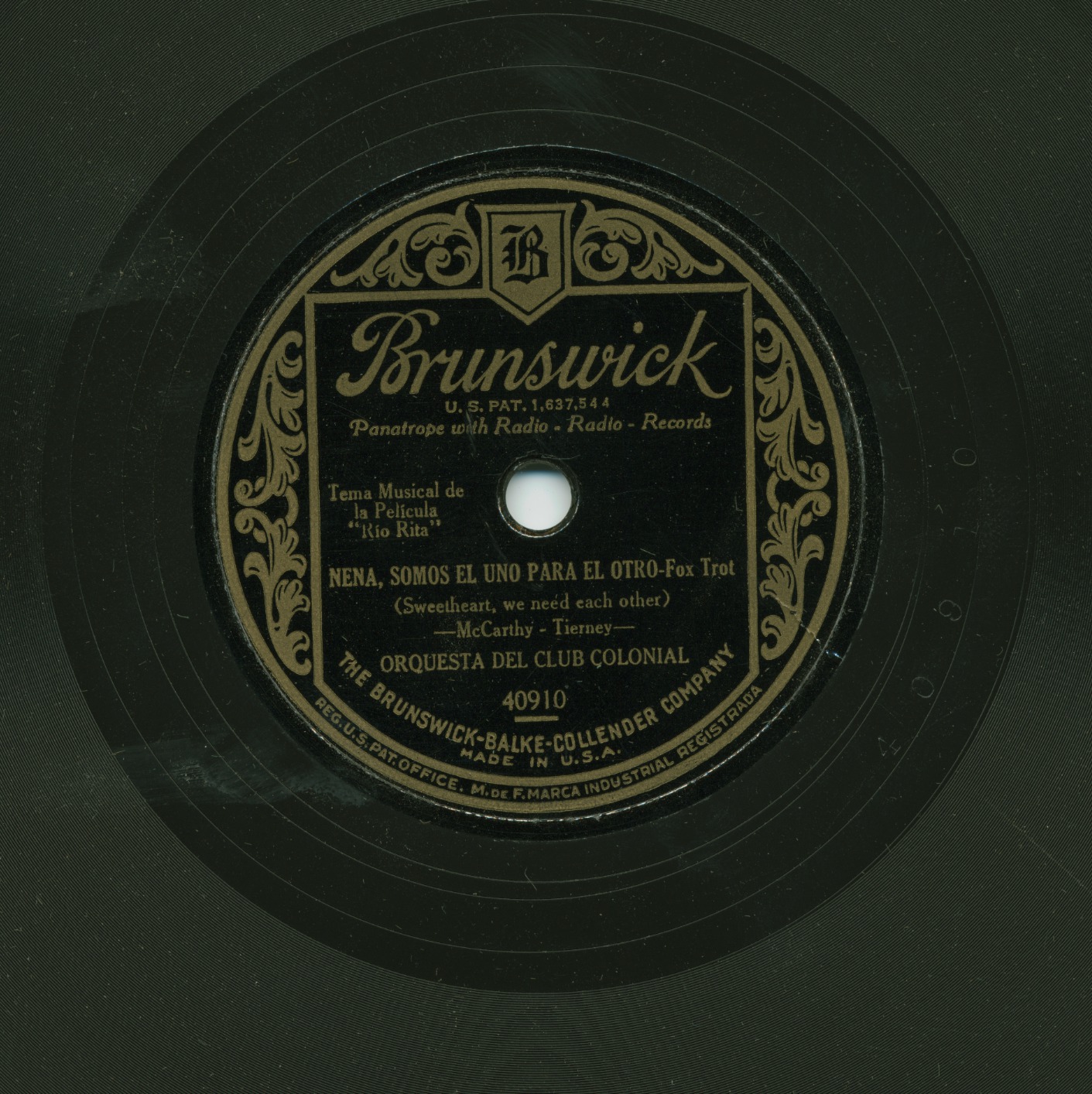 78rpm Collection (1920s 1930s Popular Music) Brunswick Spanish 