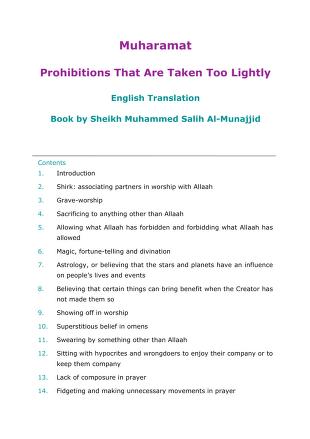 prohibitionstakenlightly Munajid.islamicline