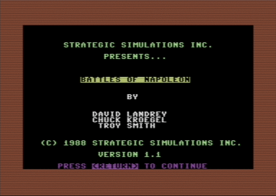 C64 game Battles of Napoleon (Disk 1 of 3 Side A)
