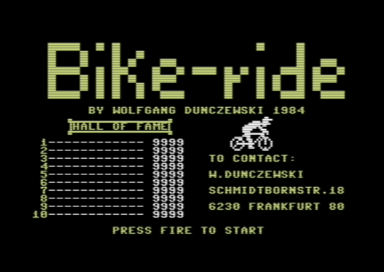 C64 game Fahrradtour
