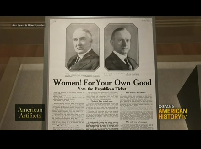 American Artifacts "Votes for Women" Exhibit, Part 2 : CSPAN2 : August 18, 2020 11:22am-11:56am EDT