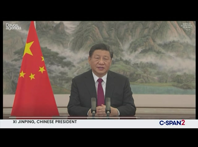 Chinese President Delivers Remarks at World Economic Forum : CSPAN2 : January 25, 2022 6:46am-7:12am EST