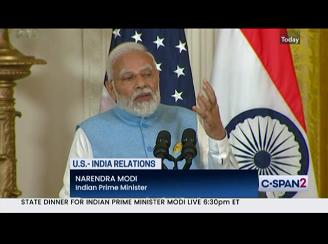 President Biden and Indian Prime Minster Modi Hold News Conference : CSPAN2 : June 22, 2023 5:55pm-6:30pm EDT