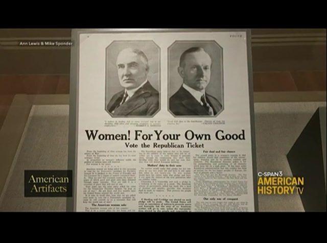 American Artifacts "Votes for Women" Exhibit, Part 2 : CSPAN3 : August 18, 2020 9:37pm-10:11pm EDT