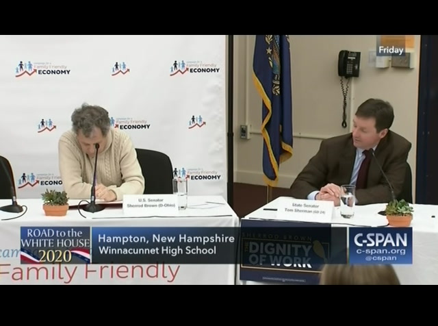 Road to the White House 2020 Sen. Sherrod Brown at Roundtable on the Economy : CSPAN : February 11, 2019 12:35pm-1:49pm EST