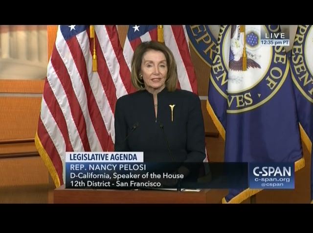 House Speaker Nancy Pelosi Holds News Conference : CSPAN : February 14, 2019 3:31pm-3:51pm EST