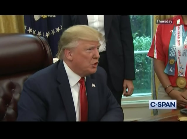 President Trump Meets with Team USA 2019 Special Olympics Athletes : CSPAN : July 19, 2019 4:22am-4:40am EDT