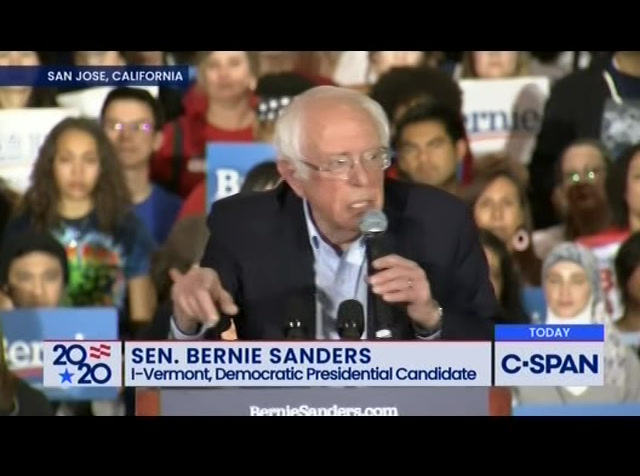 Campaign 2020 Sen. Bernie Sanders Holds a Rally in San Jose, CA : CSPAN : March 1, 2020 9:57pm-10:42pm EST