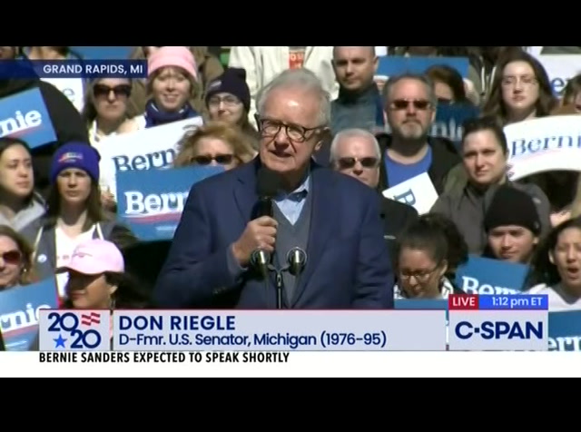 Campaign 2020 Sen. Bernie Sanders Holds a Rally in Grand Rapids, MI : CSPAN : March 8, 2020 12:35pm-2:05pm EDT