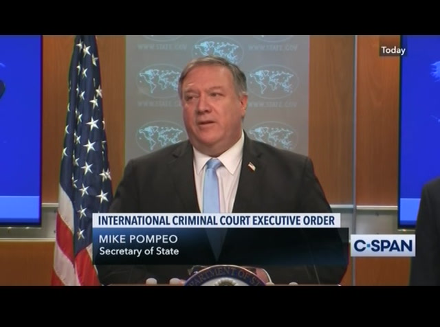 Attorney General Barr, Secretary of State Pompeo & Others on International Criminal Court : CSPAN : June 11, 2020 7:40pm-8:01pm EDT