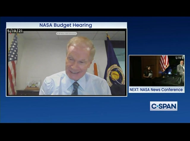 NASA Administrator Nelson Testifies Before House on President's 2022 Budget Request : CSPAN : June 2, 2021 3:43pm-4:01pm EDT