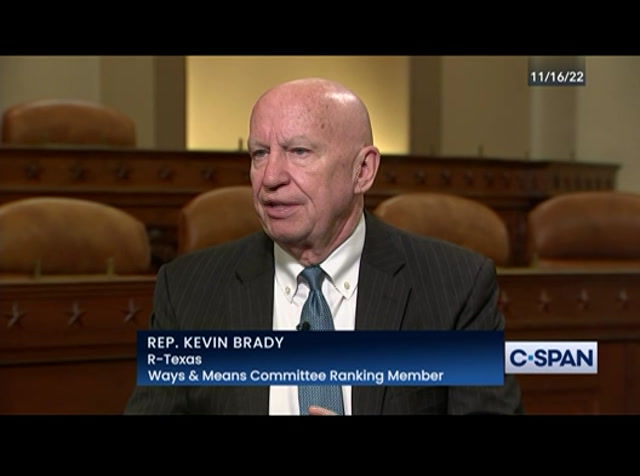 Rep. Kevin Brady Reflects on His Career in Politics : CSPAN : December 29, 2022 12:34am-12:56am EST
