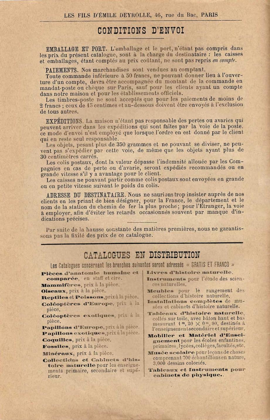 Catalogue de Micrographie Les Fils D'Émile Deyrolle