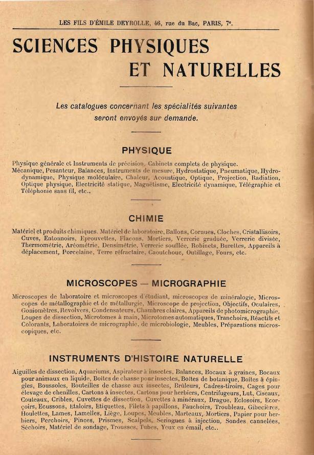 Catalogue de Minéralogie et Géologie, Les Fils D'Émile Deyrolle