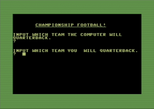 C64 game Championship Football!