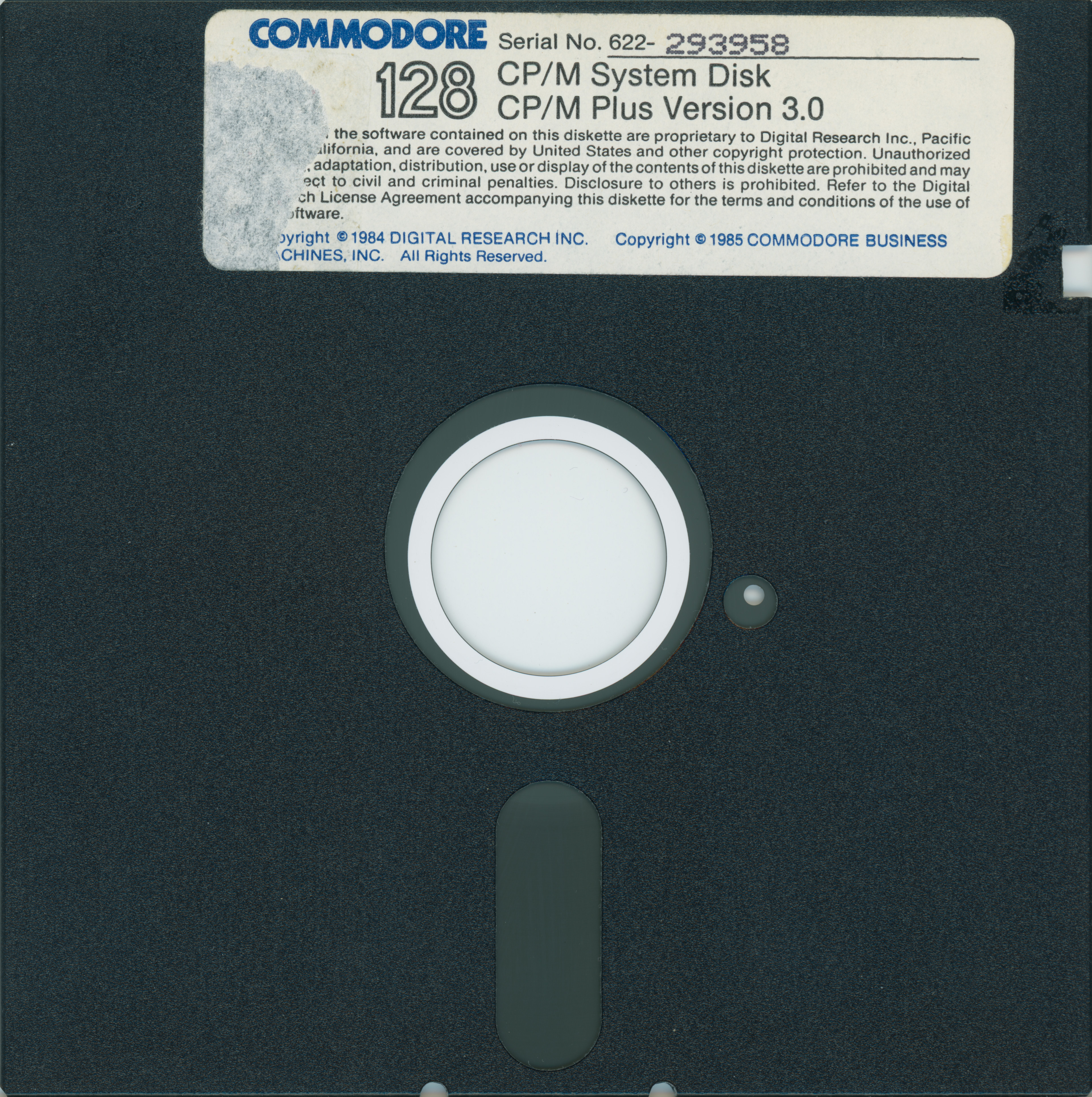 Commodore Commodore 128 CP/M Plus Version 3.0 Source & Model 1541 Demo Disk 1985 Y430 