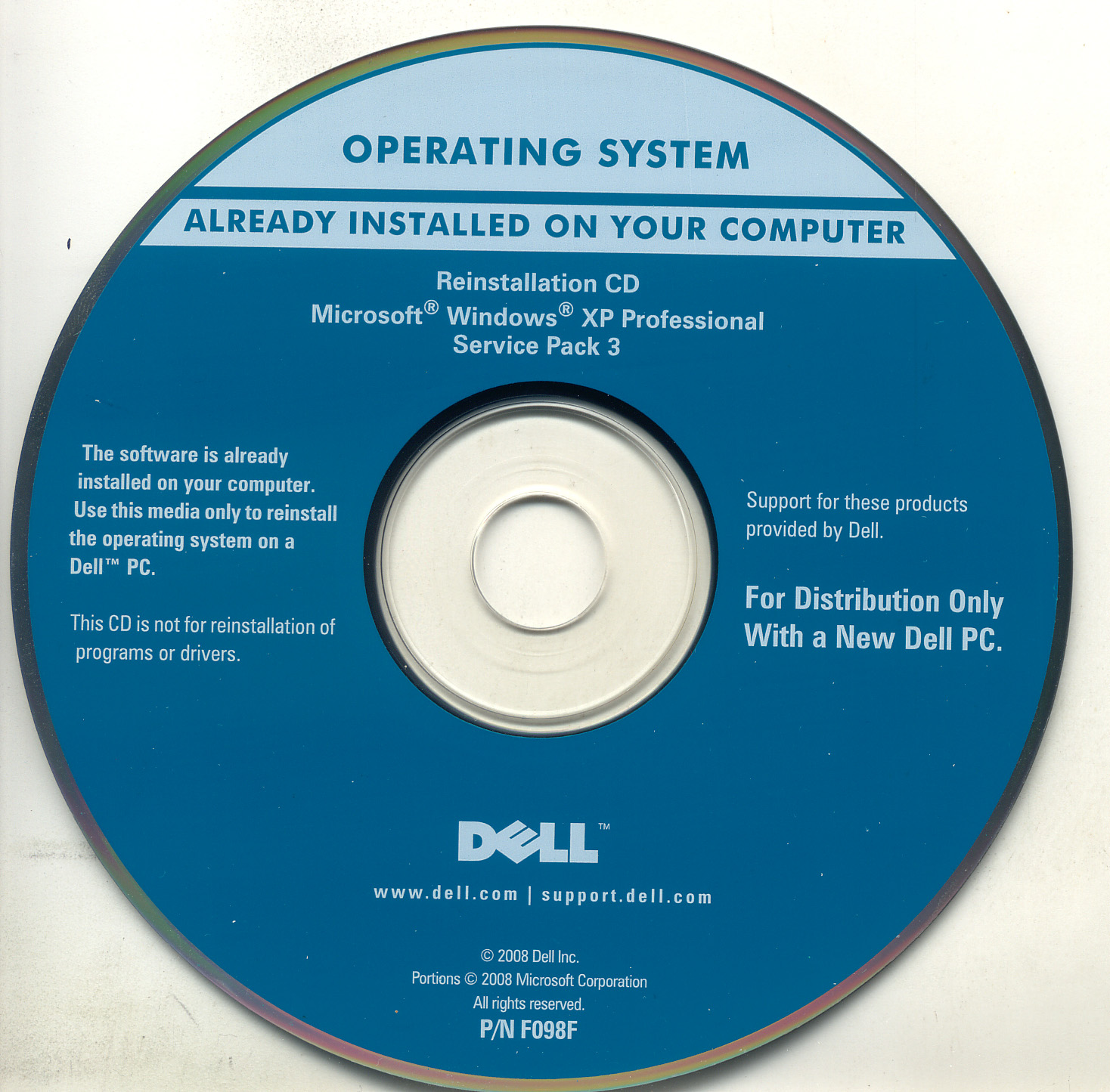 DELL OEM Windows XP SP3 Eng Reinstall CD : Free Download, Borrow, and  Streaming : Internet Archive