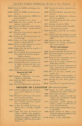Thumbnail image of a page from Liste complementaire des photographies sur verre pour projections lumineuses