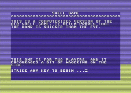C64 game Faires Shell-Spiel