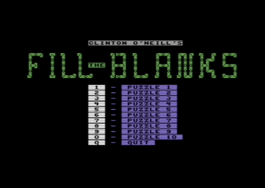 C64 game Fill the Blanks