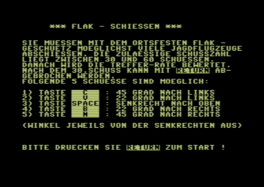 C64 game Flak-Schiessen