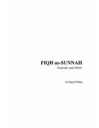 fiqh alsunnah Funerals and Dhikr   Sayyid Sabiq