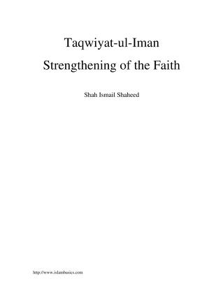 Taqwiyatul Imaan Strengthening The Iman