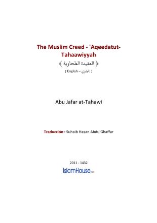 The Muslim Creed Aqeedatut Tahaawiyyah