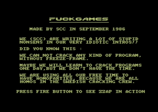 C64 game Fuckgames