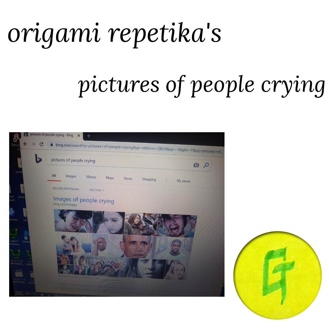 origami repetika  – pictures of people crying