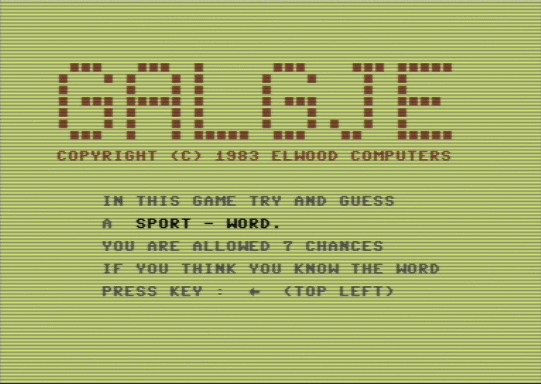 C64 game Galgje