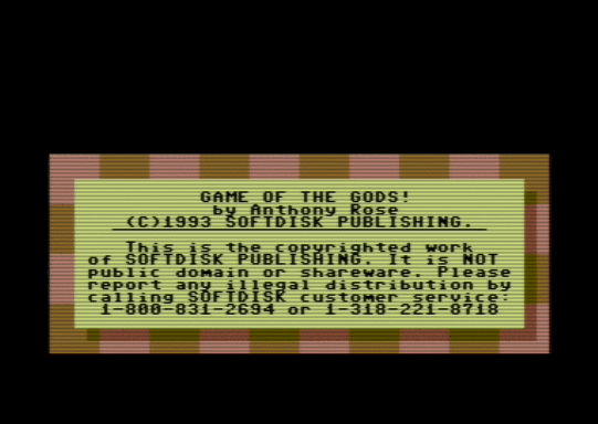 C64 game Game of the Gods!