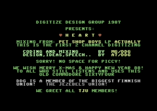 C64 game Heart Pet Shop Boys (1988)(Digitize Design Group)