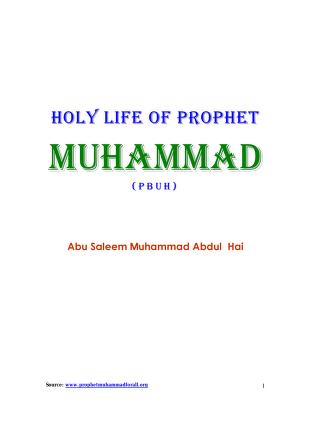 Holy Life Of Prophet Muhammad  Peace Be Opon Him Hayaat E Tayyaba By Abu Saleem Muhammad Abdul Hai